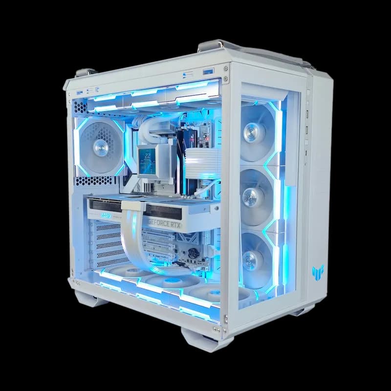Baltas Žaidimų Kompiuteris Su RTX 5080 16GB Ir Ryzen 7 9800x3D